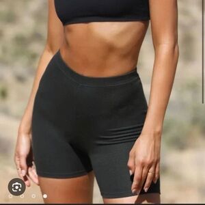 Joah Brown Ribbed Knit Bike Shorts